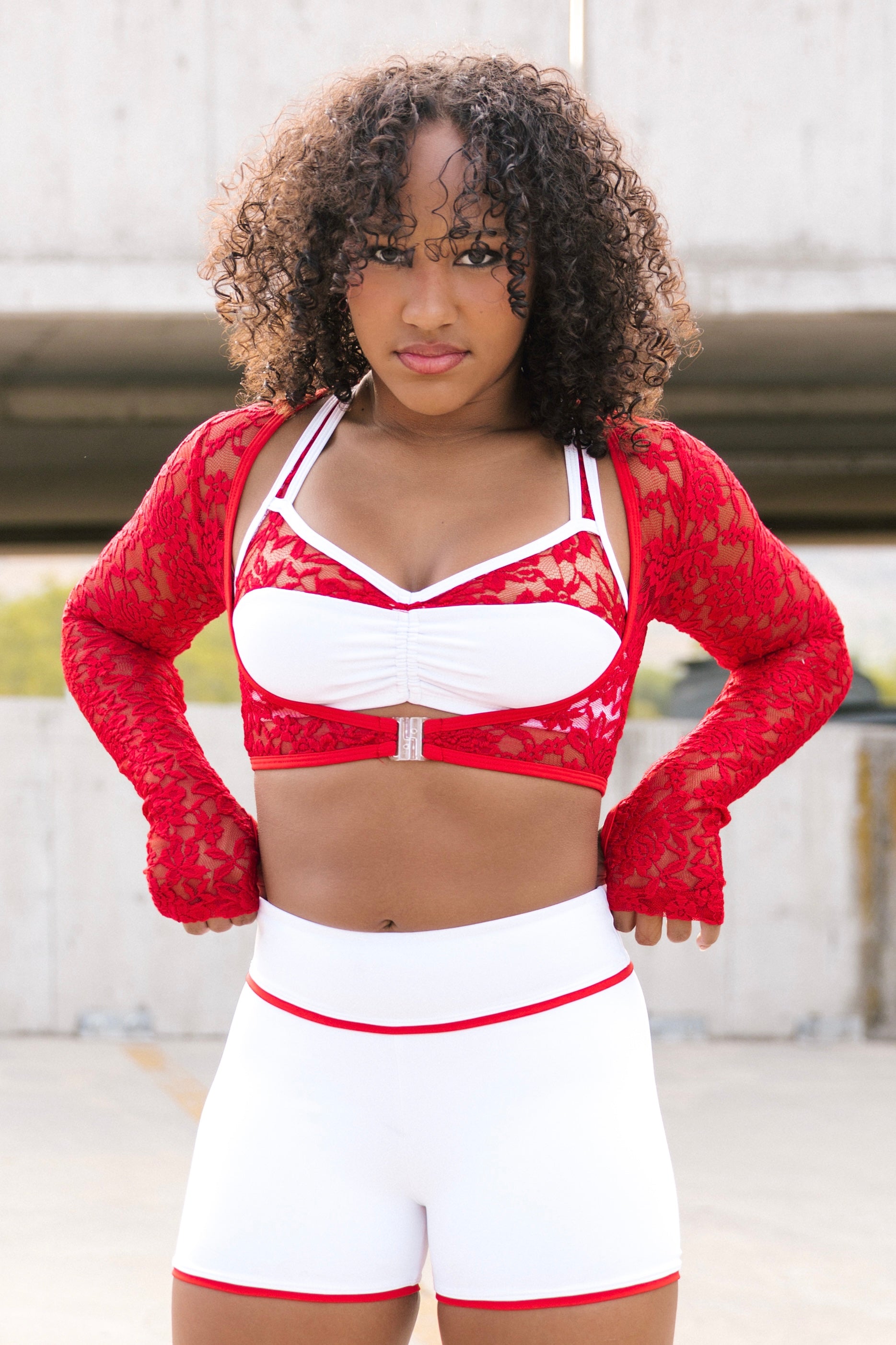 Ozzie Lace Shrug - Cherry