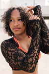 Ozzie Lace Shrug - Black