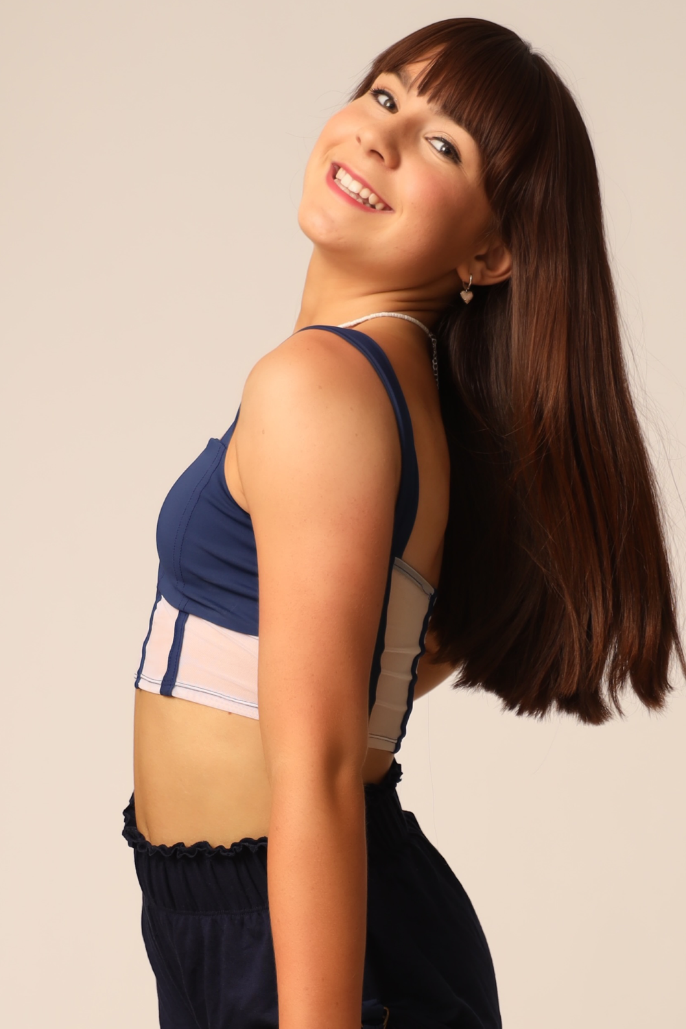 McKinney Crop Top Navy Tiger Friday Dancewear TigerFriday