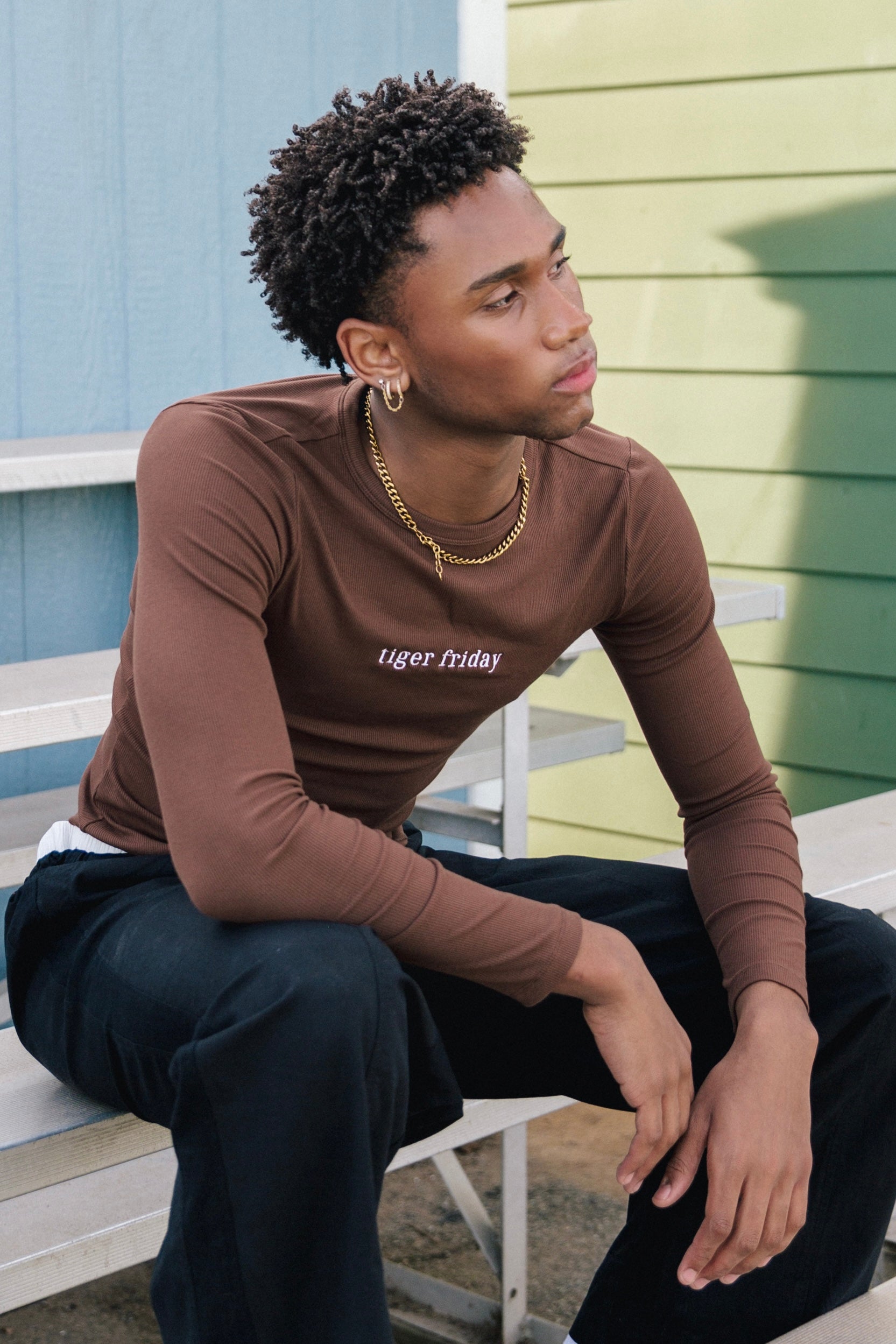 Portland Long Sleeve Tee - Brown