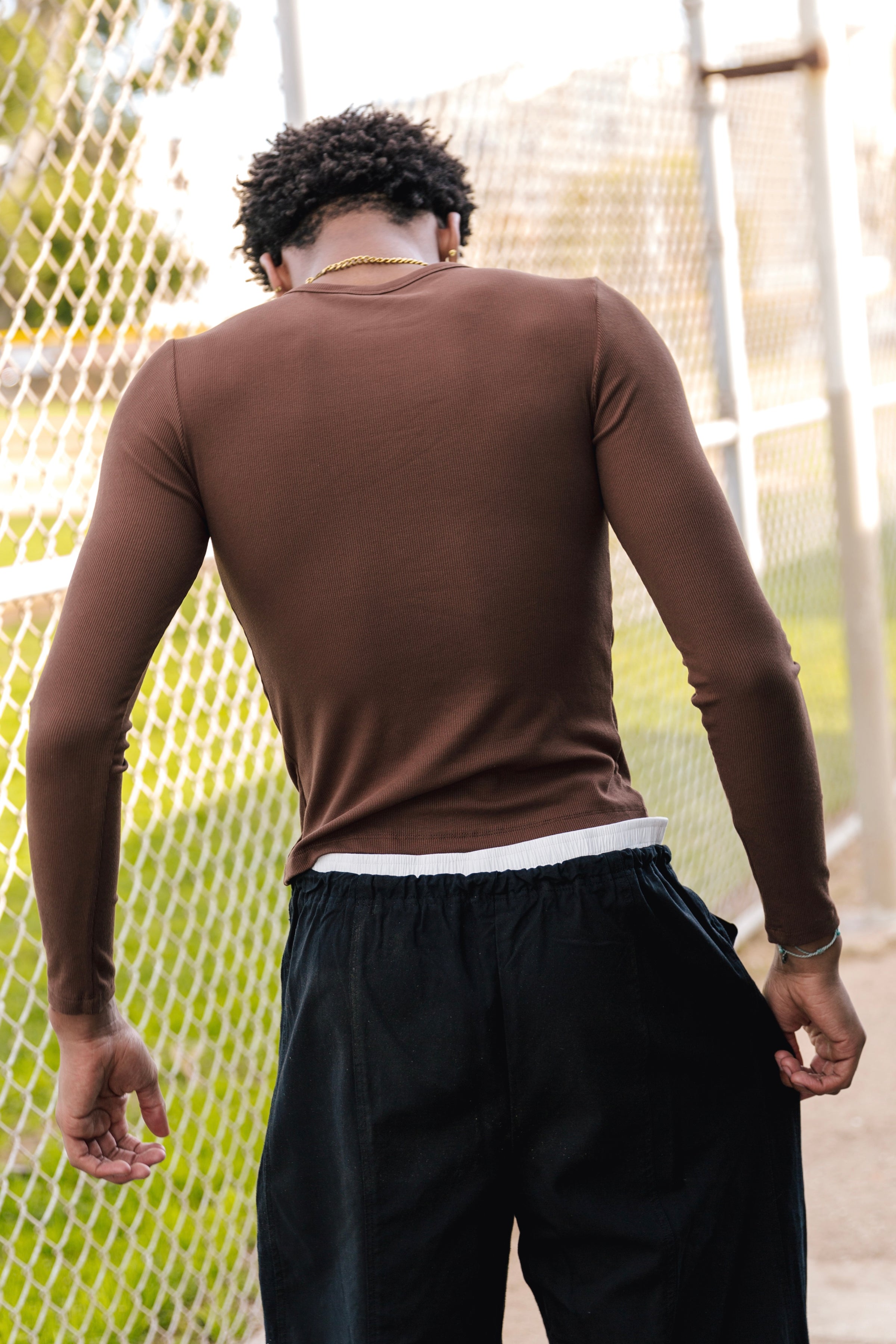 Portland Long Sleeve Tee - Brown