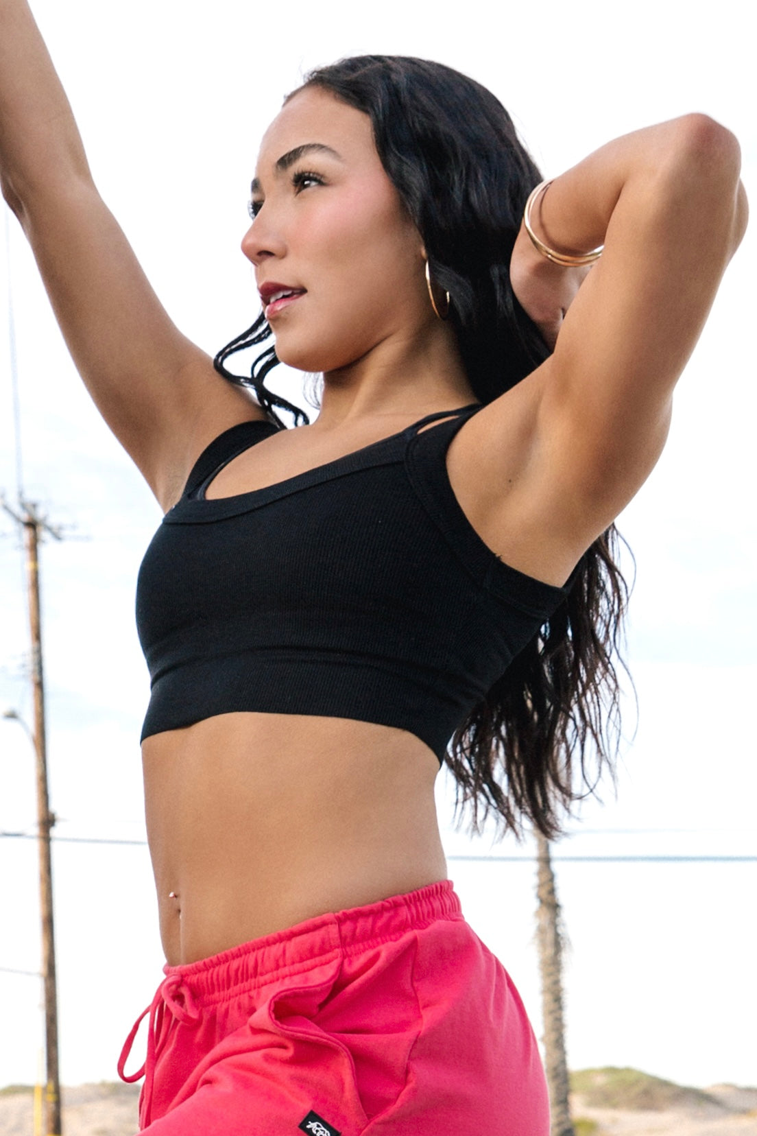 Boston Cropped Tank - Black