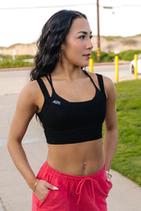 Boston Cropped Tank - Black