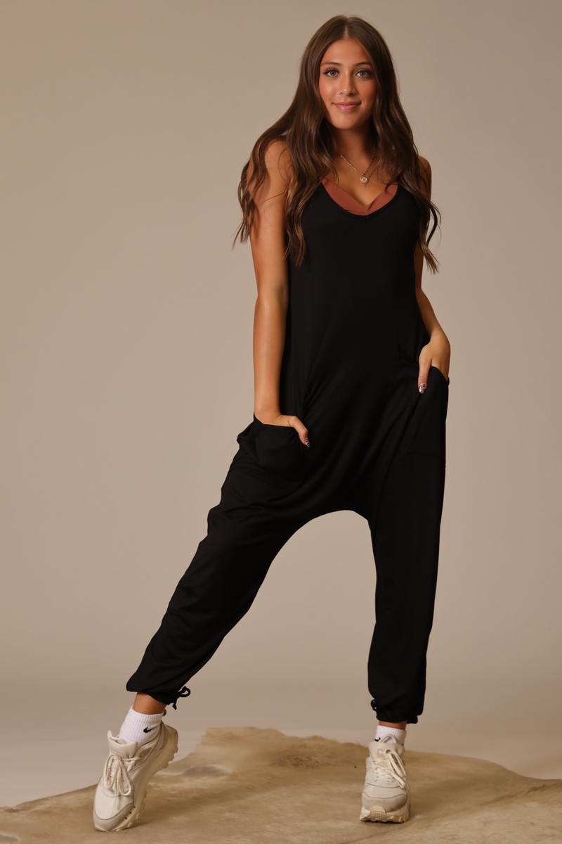 Black jogger deals romper