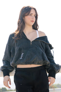 Anchorage Cropped Hoodie - Coal