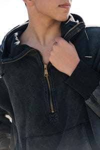Anchorage Cropped Hoodie - Coal