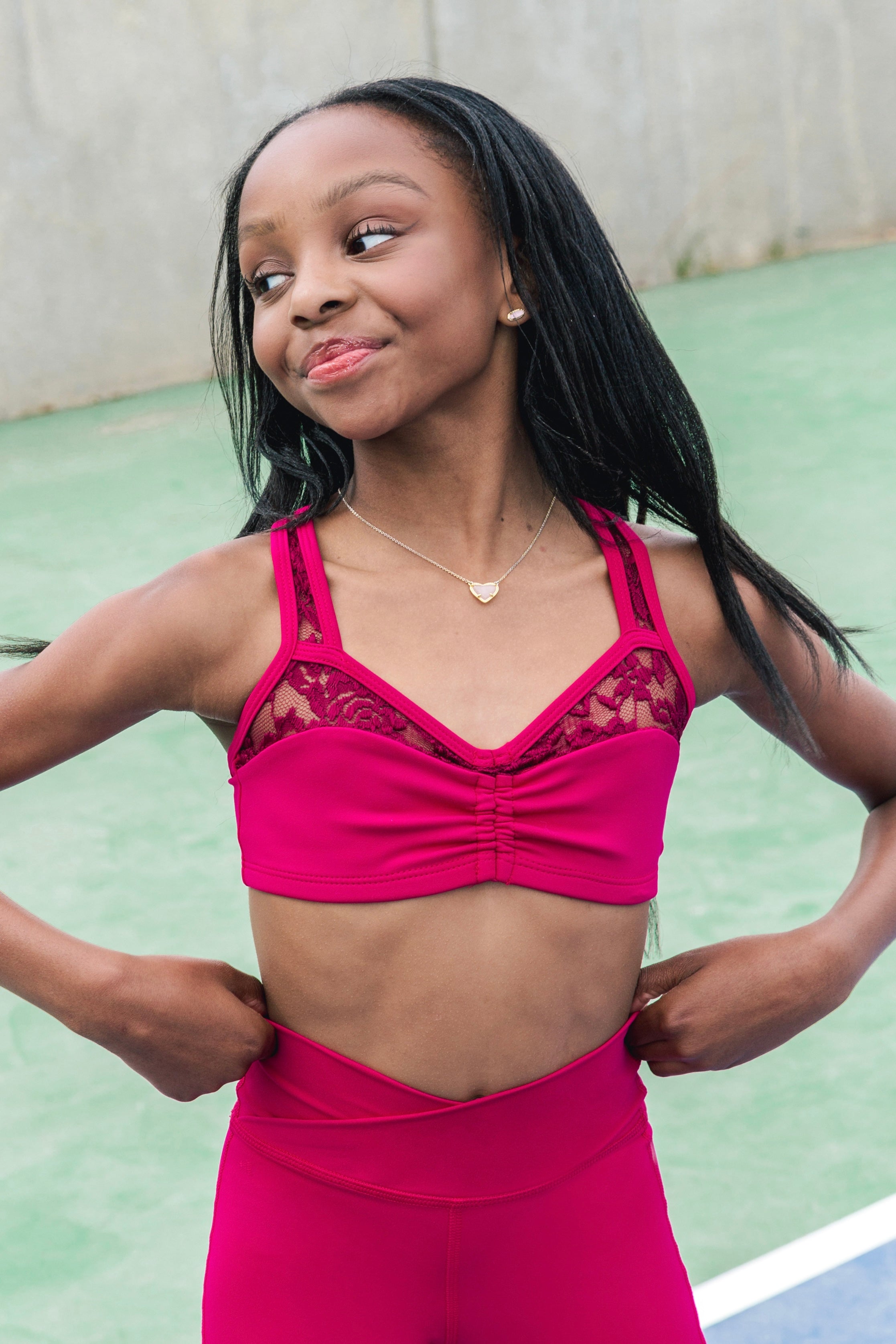 Ozzie Crop Top - Pomegranate