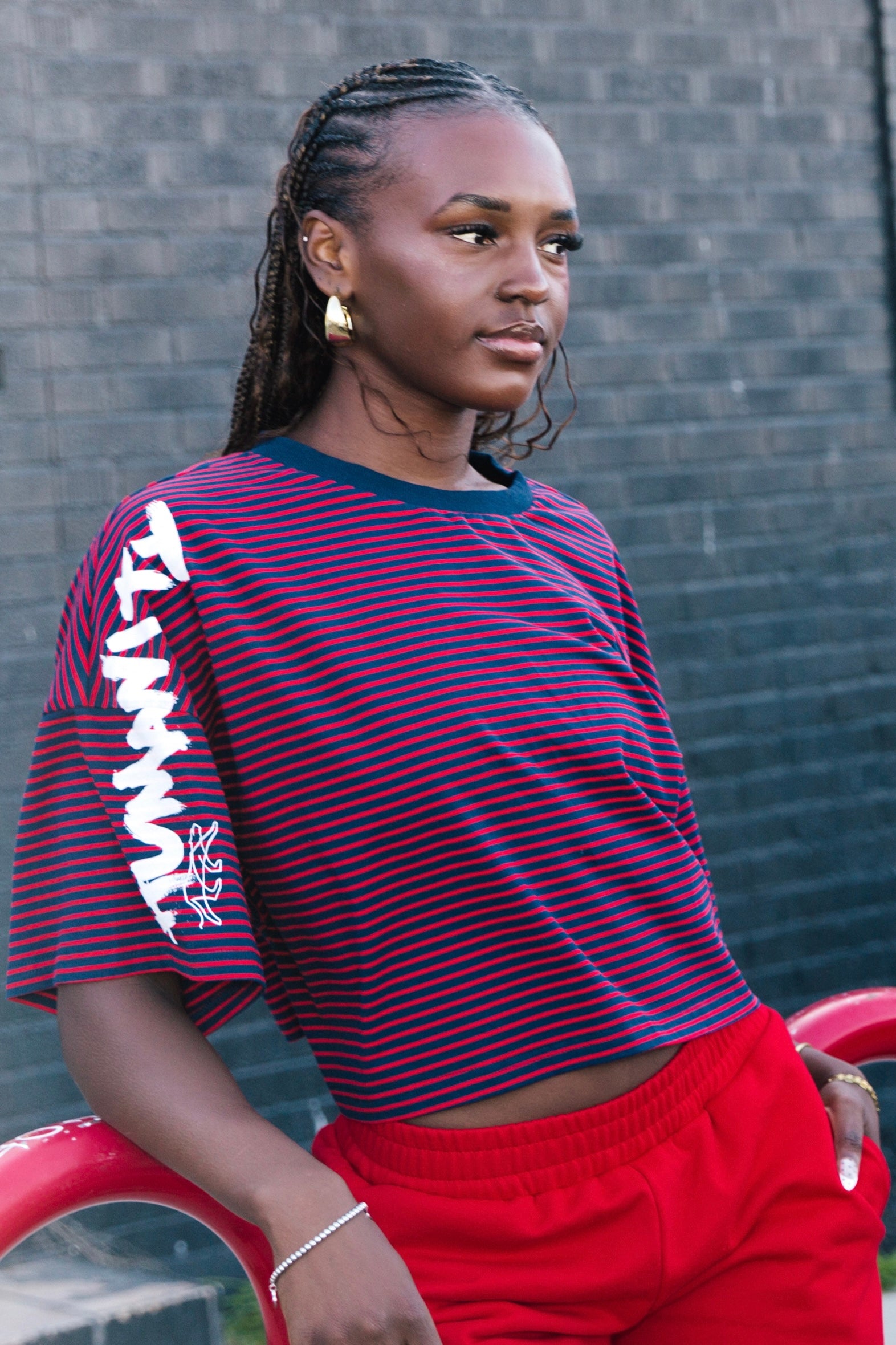 South Carolina Cropped Tee - Red Stripe