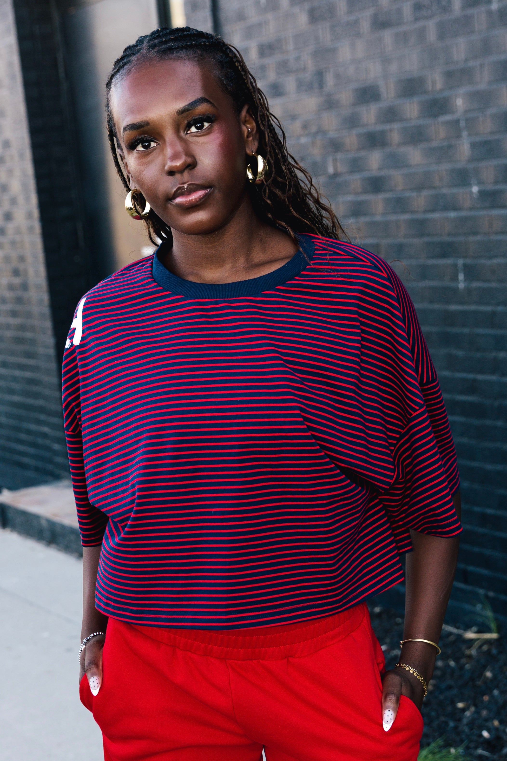 South Carolina Cropped Tee - Red Stripe