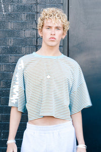 South Carolina Cropped Tee - Blue Stripe