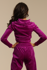 Luxe Cropped Track Jacket - Grape Soda