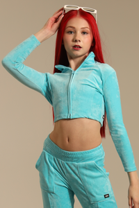 (pre)Loved Luxe Cropped Track Jacket - Cabo - FINAL SALE