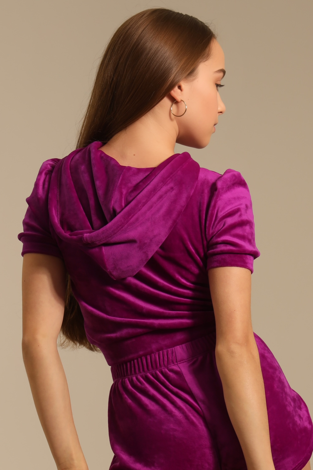 Purple short 2025 sleeve hoodie