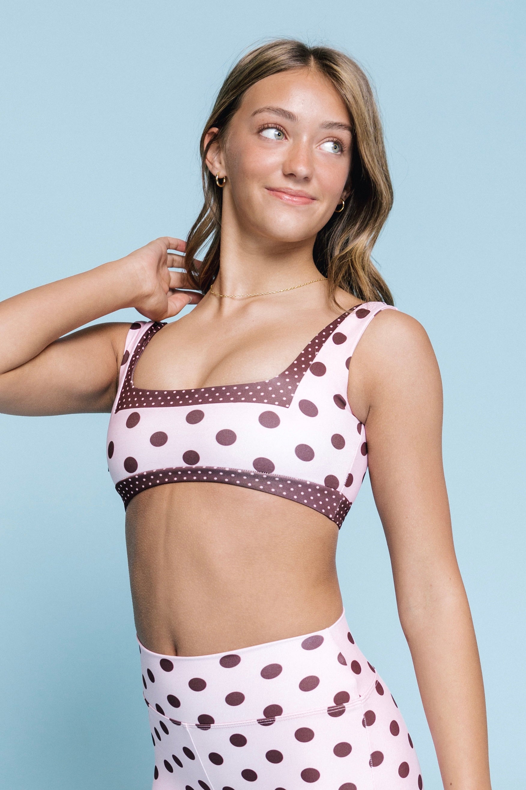 Joy Reversible Crop Top - Antique Dot