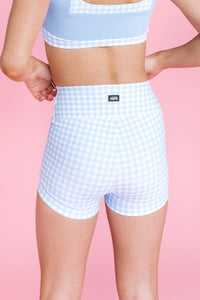 Premiere Boy Shorts - Sky Gingham