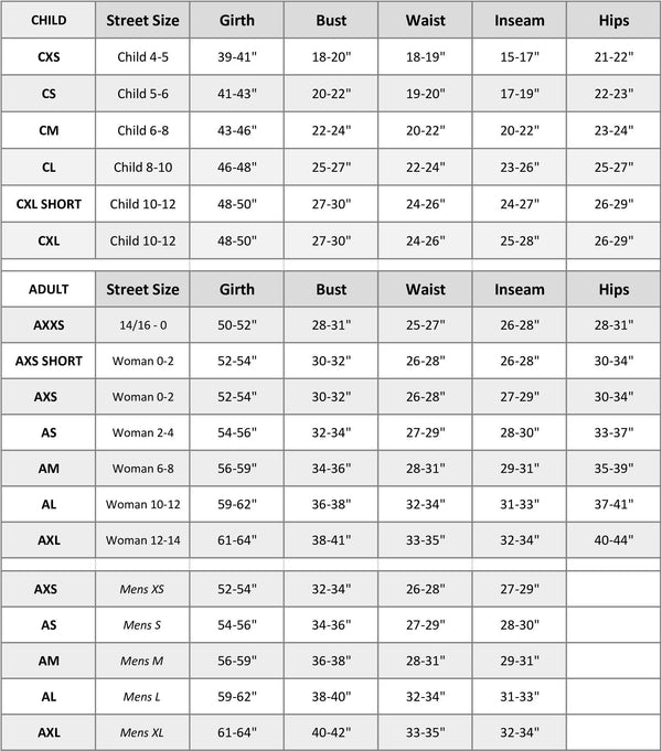 Size Chart TigerFriday