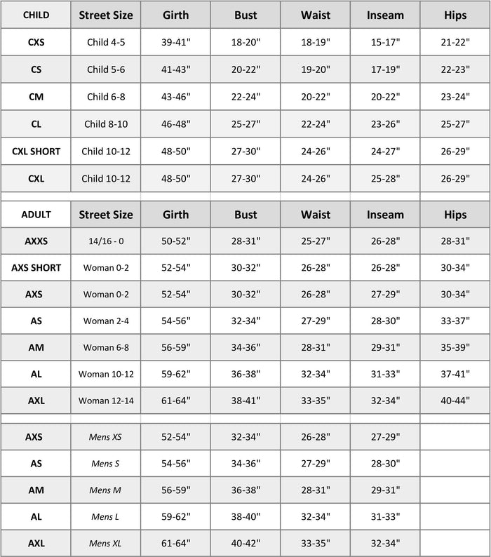 Size Chart TigerFriday
