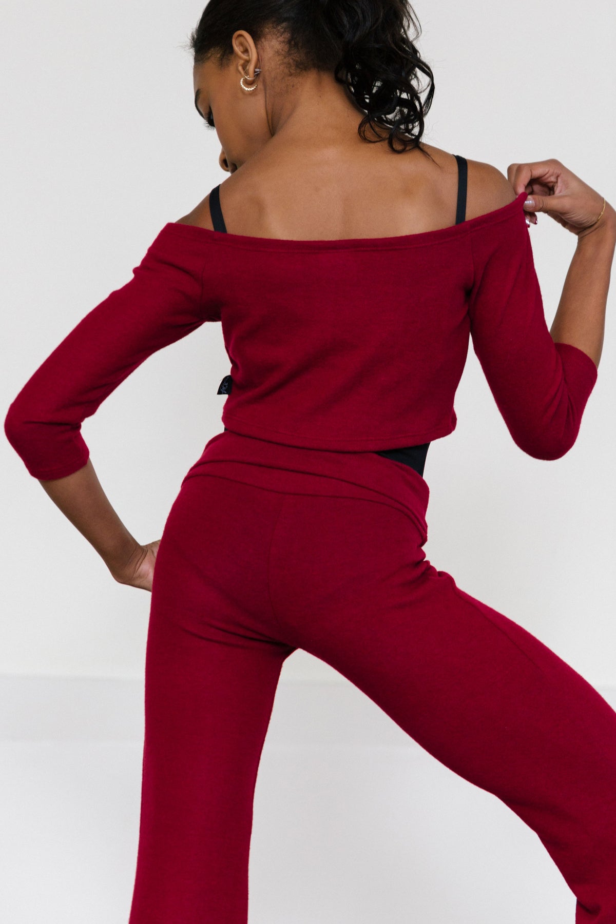 Barre Sweater Top - Currant