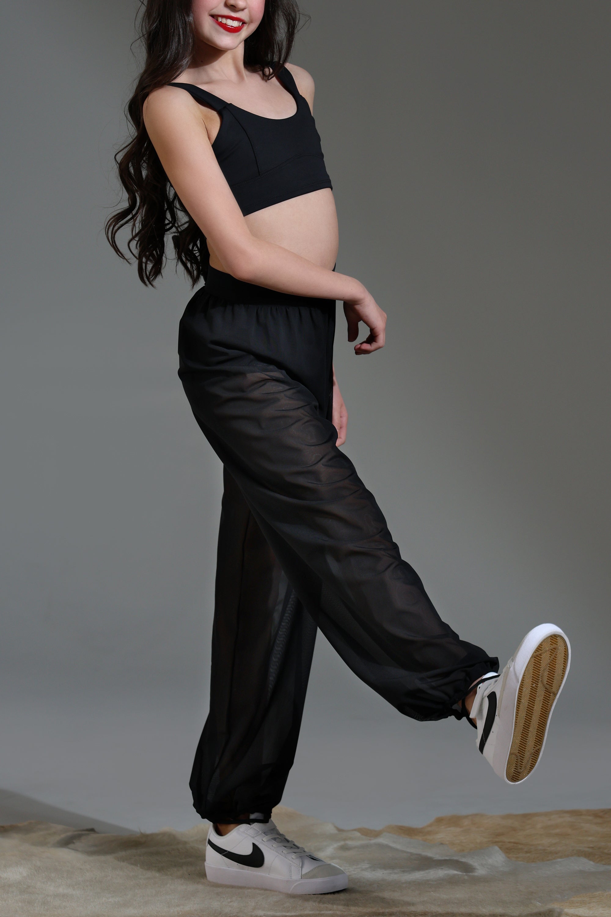 パンツ Nichi Cool Belt Damage Mesh Fancy Wide-Pants WDXQHY trousers pants for women Low-Rise Cutout Belt Buckle