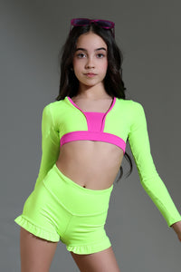 Brooke Long Sleeve Crop - Guava