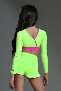 Brooke Long Sleeve Crop - Guava