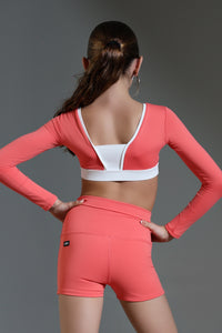 Brooke Long Sleeve Crop - Peachy Keen