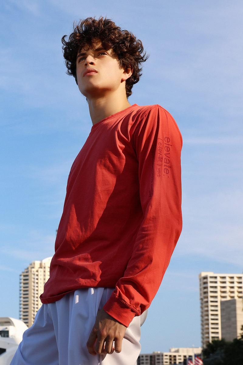 Elevate Long Sleeve Tee - Cherry - FINAL SALE