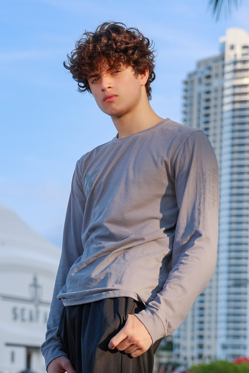 Elevate Long Sleeve Tee - Stone - FINAL SALE