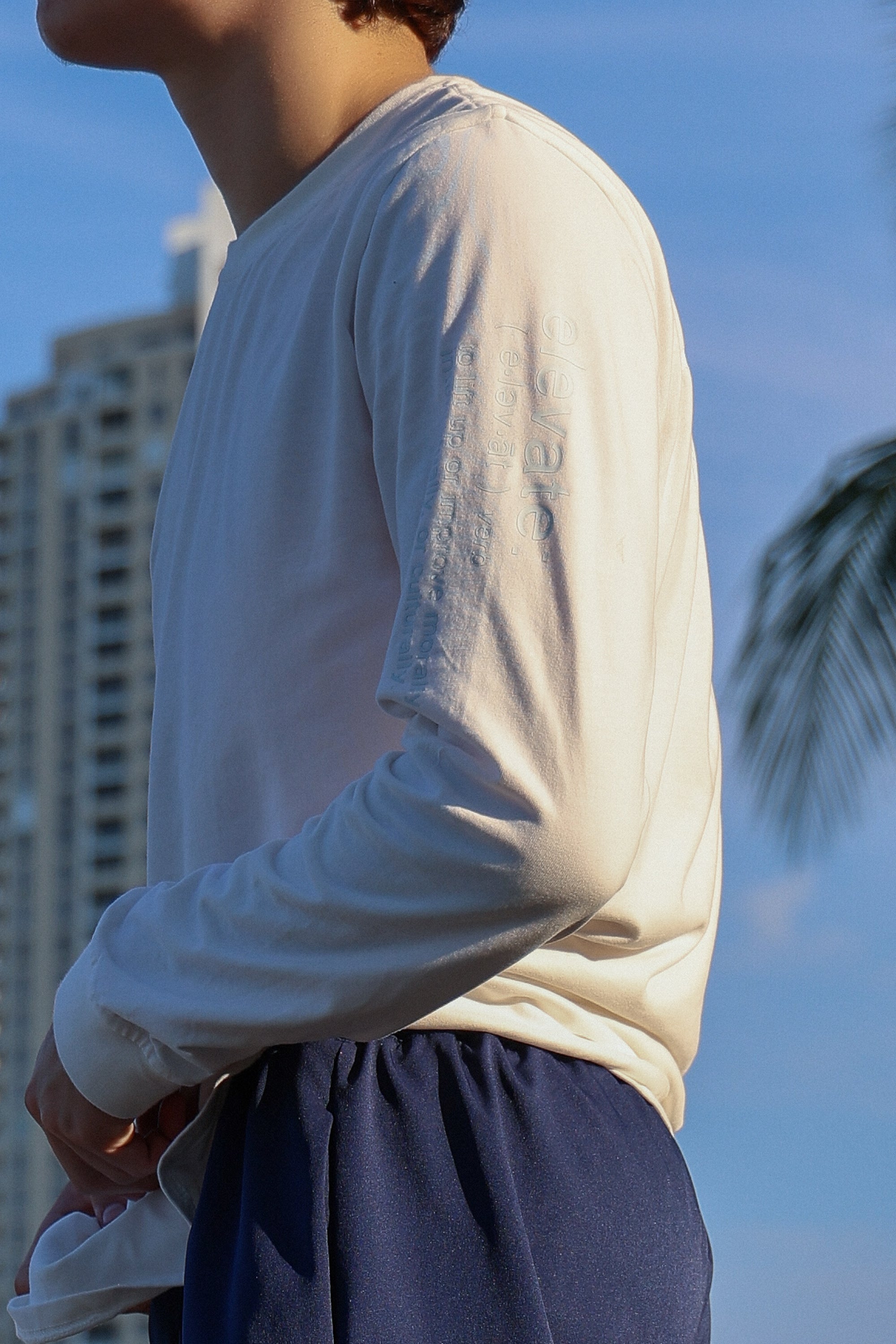 Elevate Long Sleeve Tee - White - FINAL SALE