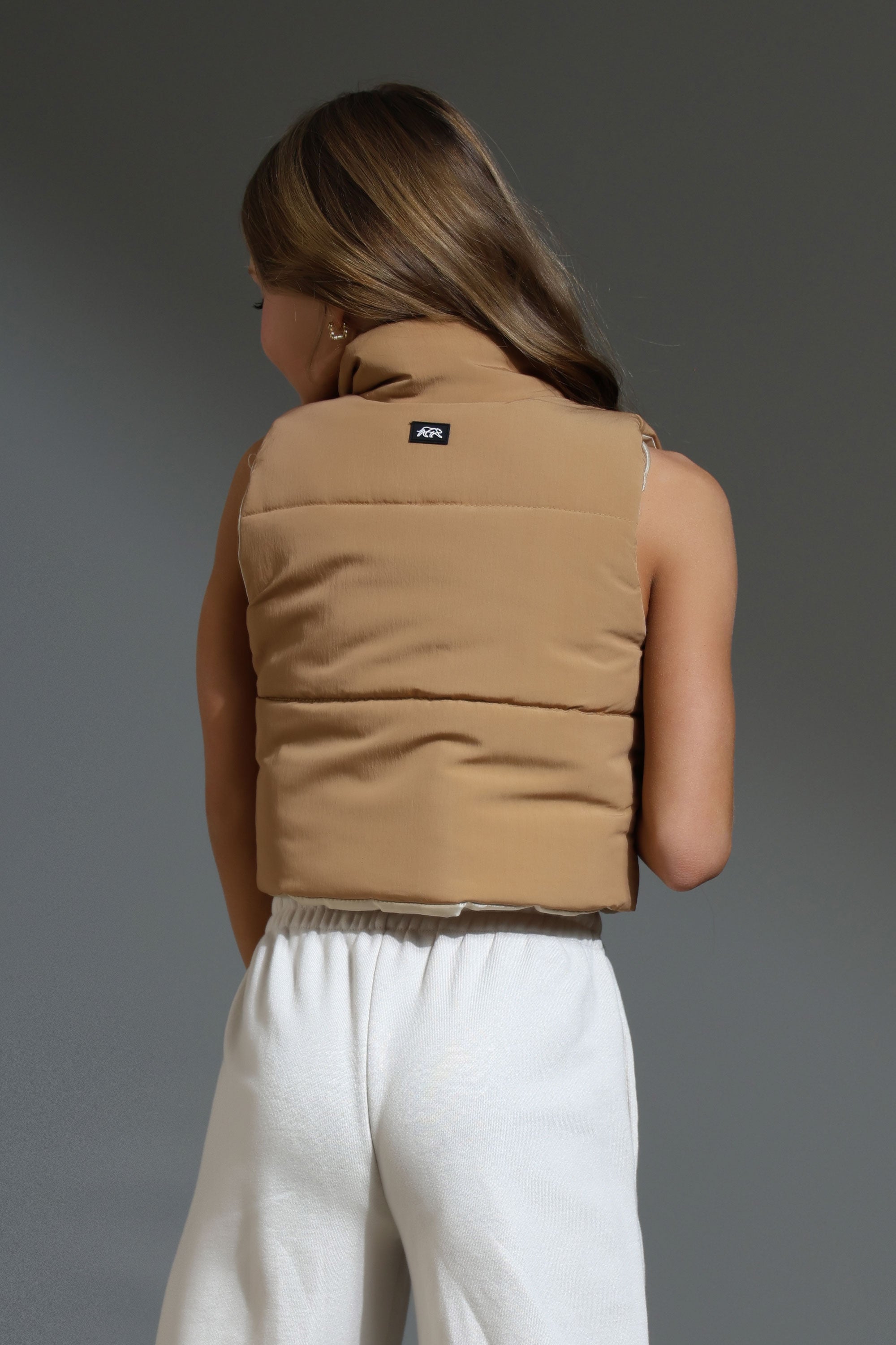 Cropped Puffer Vest - Quicksand | Tiger Friday – TigerFriday