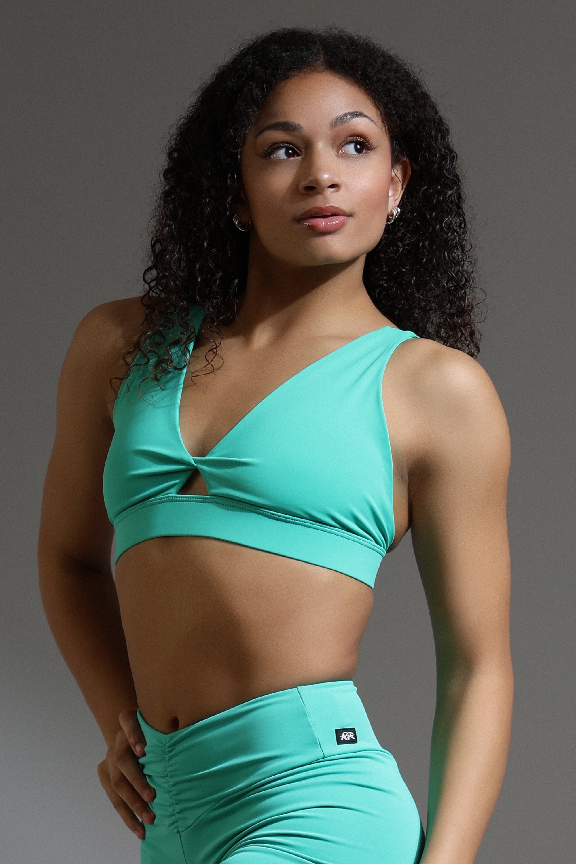 Twisted Sister Bralette - Aqua | Tiger Friday Dancewear – TigerFriday