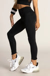 Tiger Friday Black Facet Leggings With Deep Pockets And Asymmetrical Hem Size Child XS