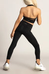 Tiger Friday Black Facet Leggings With Deep Pockets And Asymmetrical Hem Size Child Large