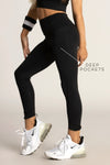 Tiger Friday Black Facet Leggings With Deep Pockets And Asymmetrical Hem Size Child Medium