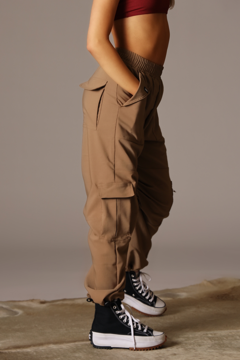 Sacré Carly Fleece Cargo Womens Pants Brown SCRFCP02 – Shoe Palace