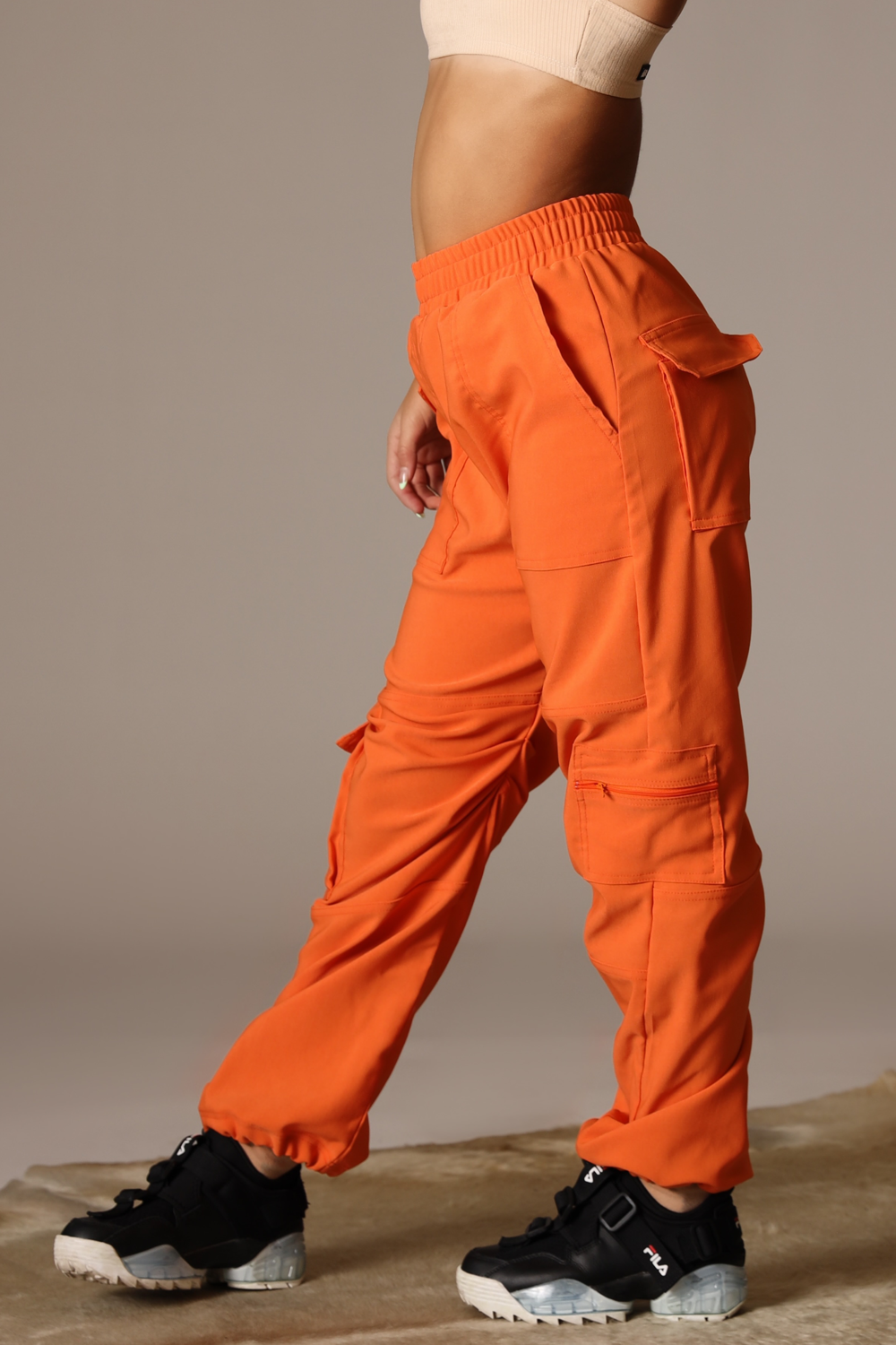 【HI FI FNK】Berr Cargo Sweatpants Recruit Cargo Pants - Safety | Tiger Friday Dancewear