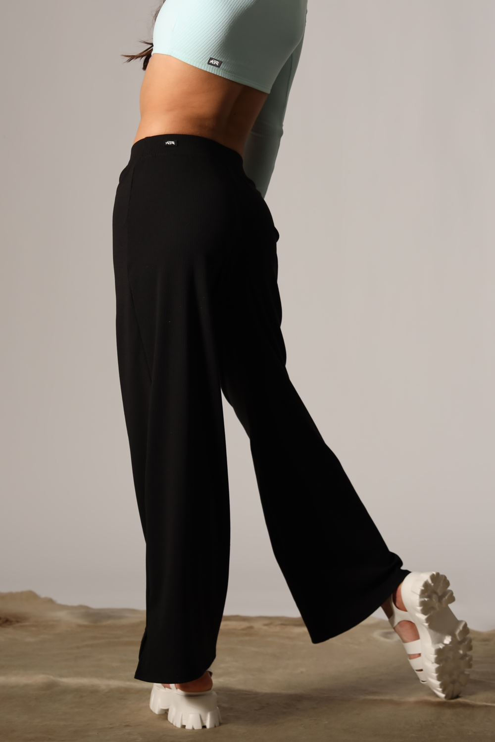 Lululemon Yoga Wide Leg Stretch Pant Ribbed Waistband Full Length
