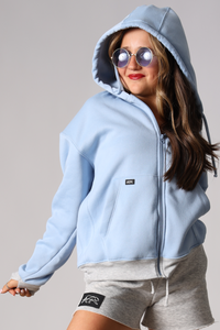 pre)Loved Graffiti Zip-Up Hoodie - Sky - FINAL SALE pre)Loved Graffiti Zip-Up Hoodie - Sky - FINAL SALE