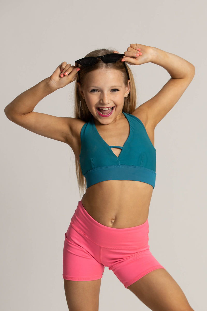 Tiger Friday Ocean Blue Bralette With Open Back And Slip On Design Size Child Large
